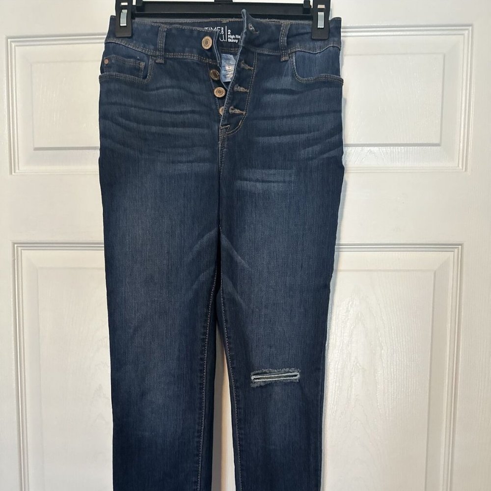 Time & Tru Jeans button front with rolled cuff bottom